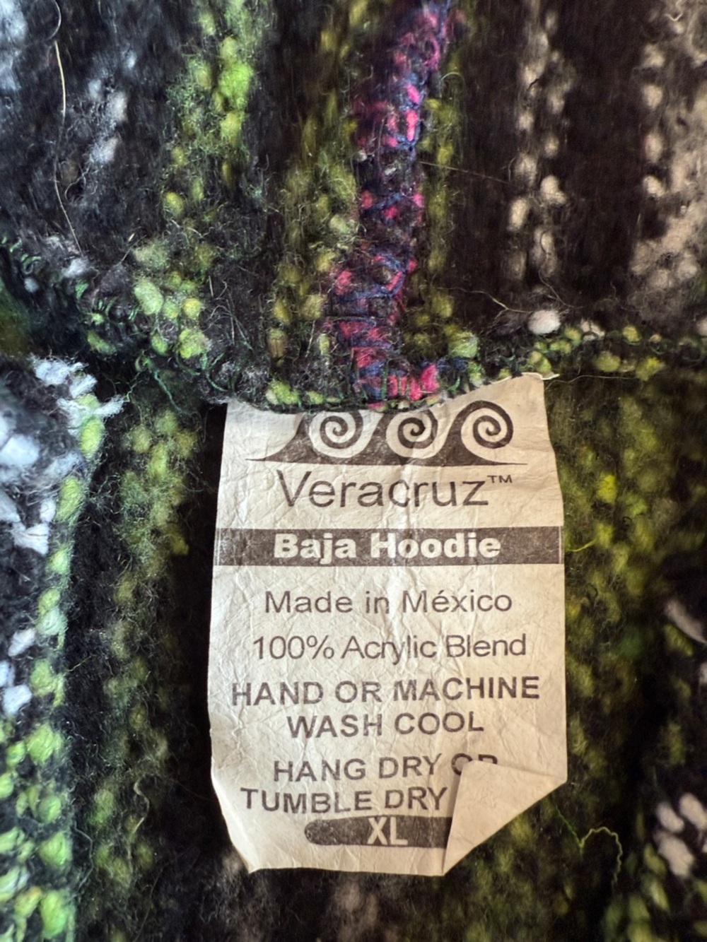 Veracruz Baja Hoodie in Green and Purple/Pink XL Unisex Carpet - Picture 2 of 5